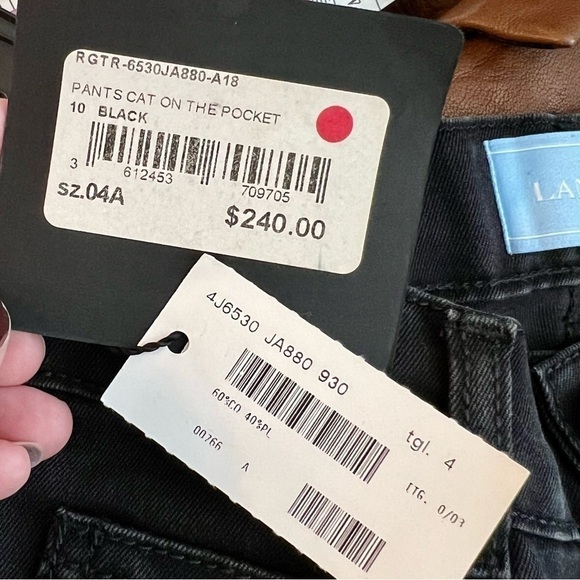 Lanvin Girls Cat Pocket Skinny Jeans size 4 - Picture 7 of 9